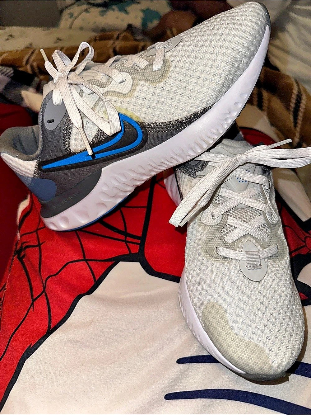 Nike Renew Run Gray & Blue Athletic Shoes